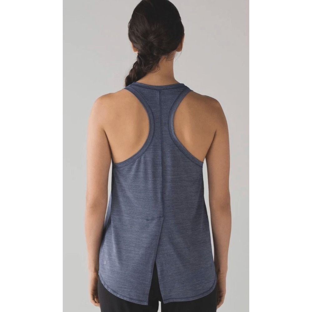 Lululemon Hot Like Agni Singlet Tank Top, Heathered Astro Blue Size 6